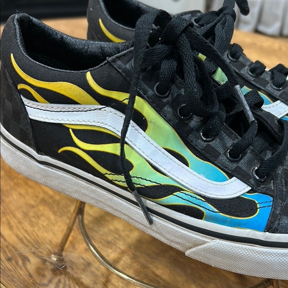 Vans Black and Blue Flame Sneakers - Picture 3 of 11